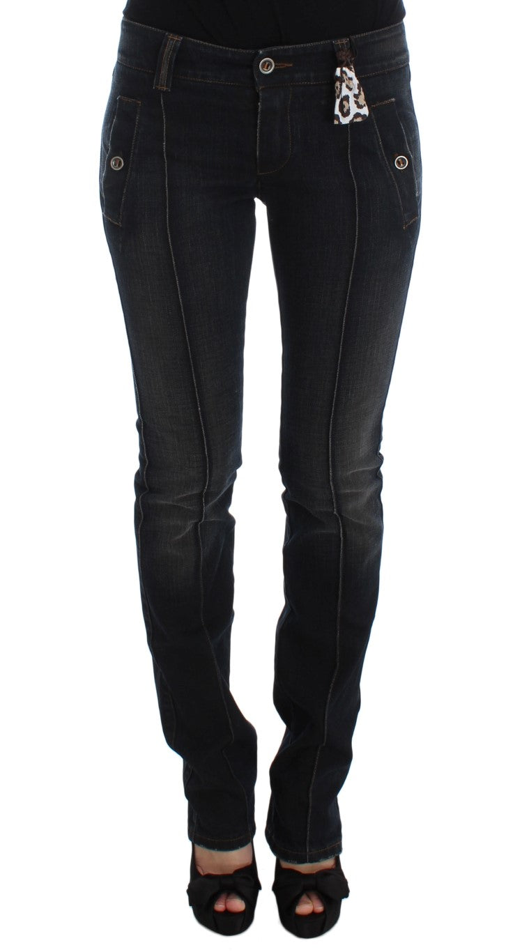 Ermanno Scervino Blaue Waschung Baumwolle Slim Fit Jeans