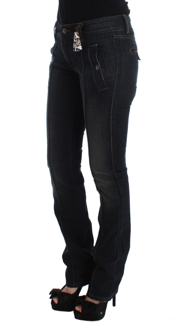Ermanno Scervino Blaue Waschung Baumwolle Slim Fit Jeans