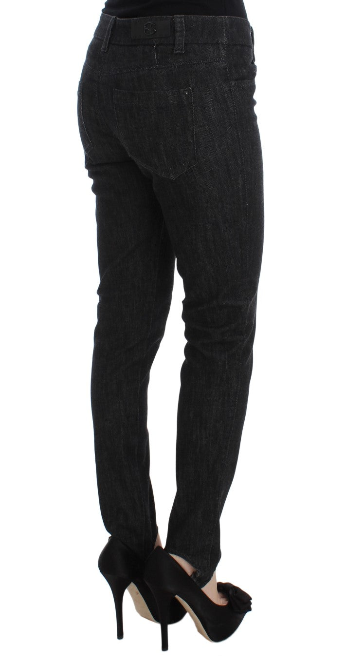 Ermanno Scervino Blaue Slim Fit Denim-Jeans aus Baumwolle