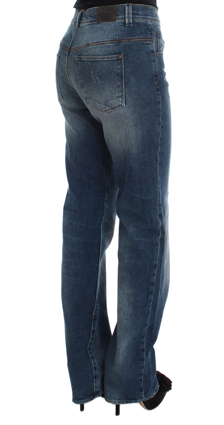 Ermanno Scervino Blaue Waschung Baumwollmischung Slim Fit Jeans
