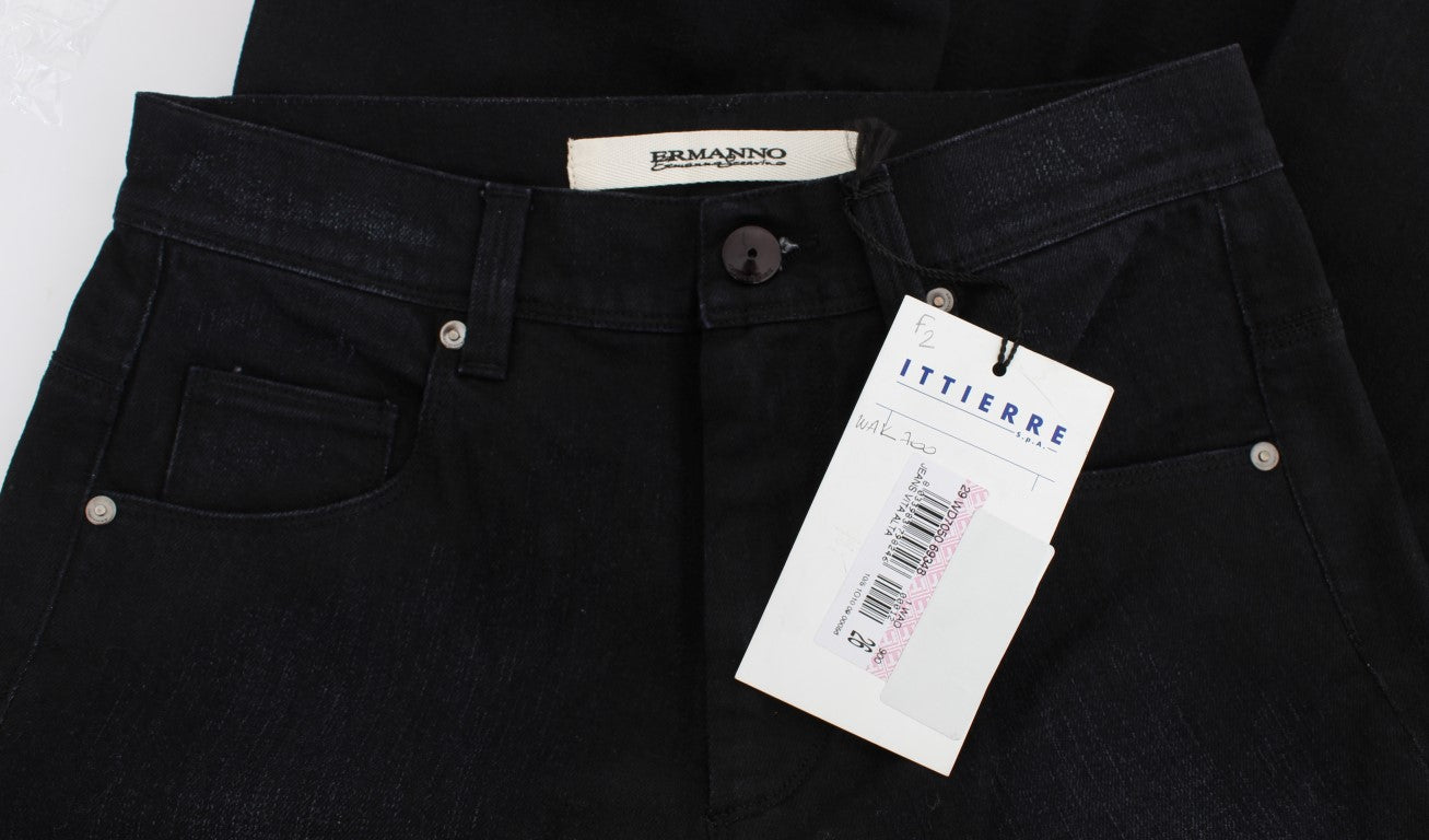 Ermanno Scervino Blaue Baumwollmischung Slim Fit Bootcut Jeans