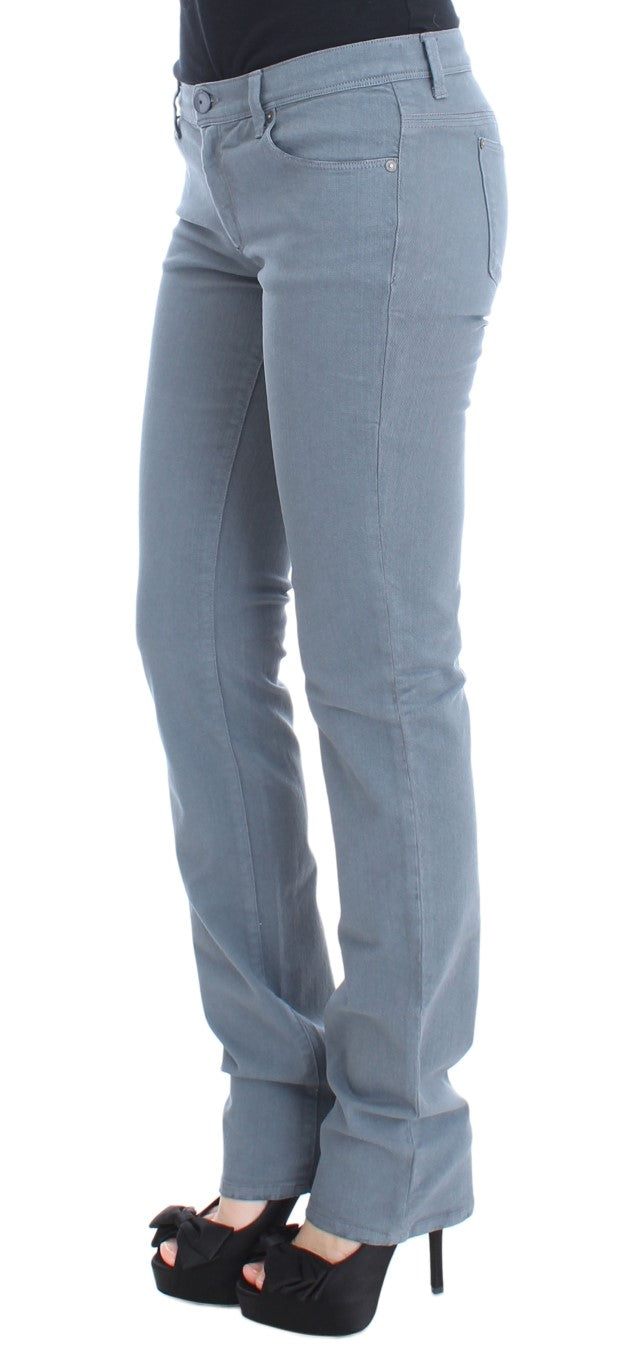 Ermanno Scervino Blaue Baumwollmischung Slim Fit Bootcut Jeans