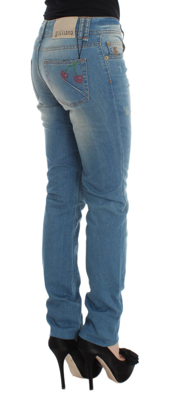 John Galliano Blaue Waschung Baumwollmischung Slim Fit Jeans