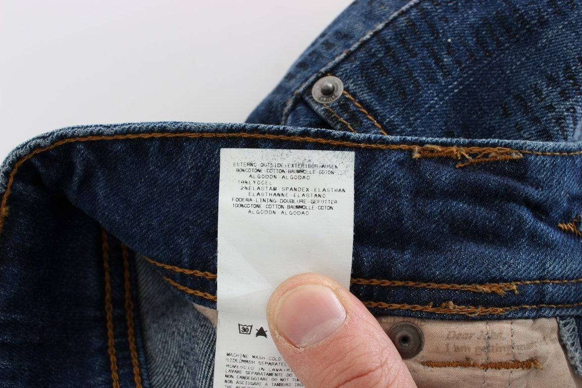 John Galliano Blaue Baumwollmischung Slim Fit Bootcut Jeans
