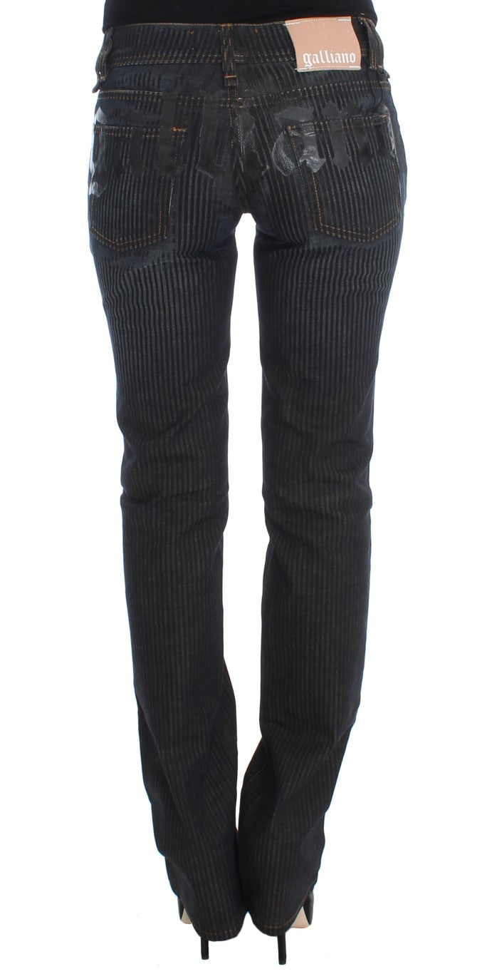 John Galliano Blaue Baumwollmischung Slim Fit Bootcut Jeans