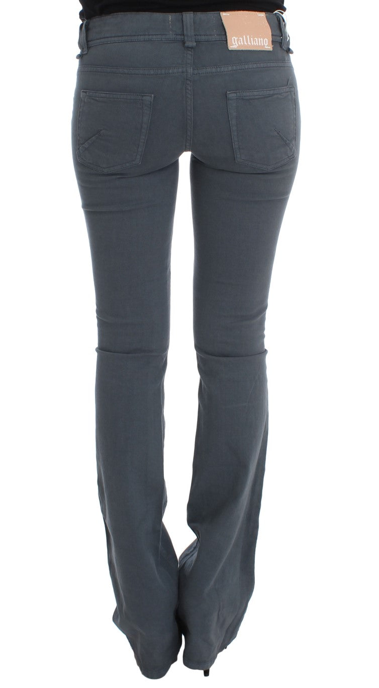 John Galliano Blaue Baumwollmischung Slim Fit Bootcut Jeans
