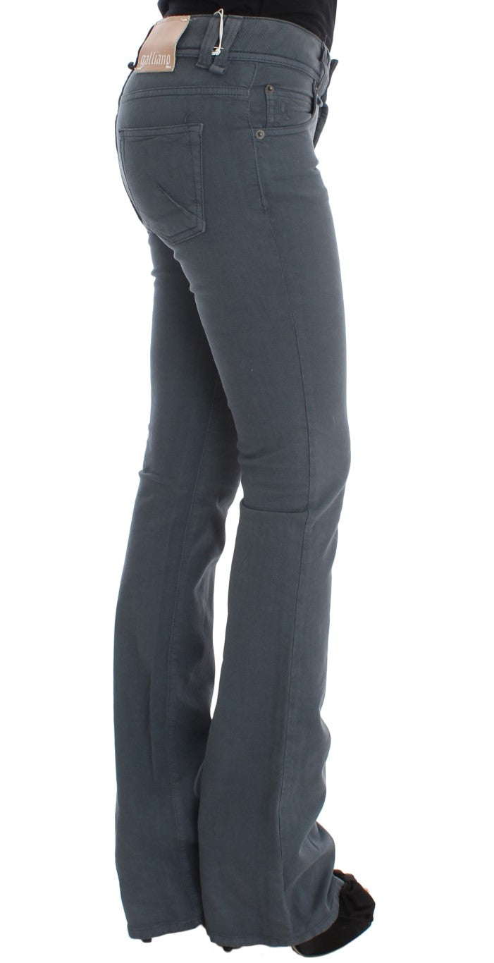 John Galliano Blaue Baumwollmischung Slim Fit Bootcut Jeans