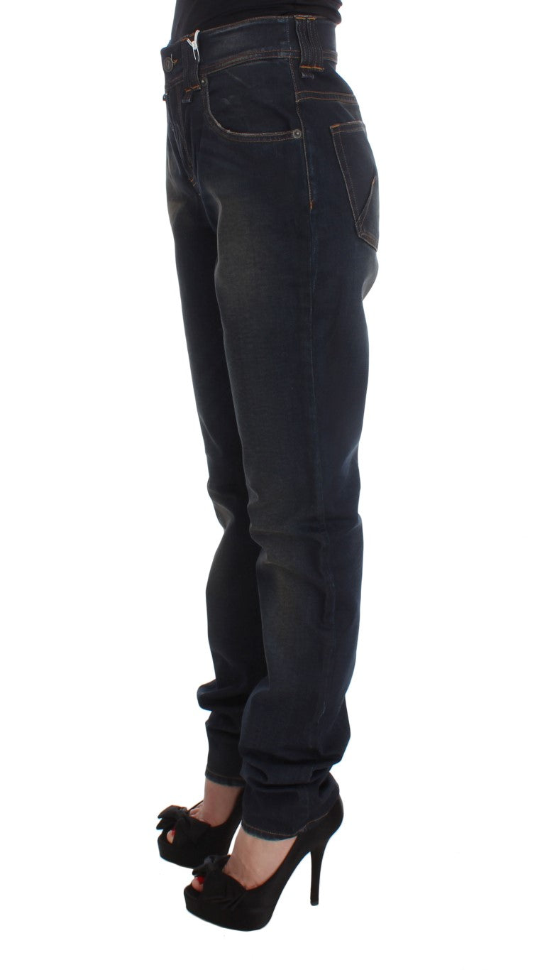 John Galliano Blaue Waschung Baumwollmischung Boyfriend Fit Jeans