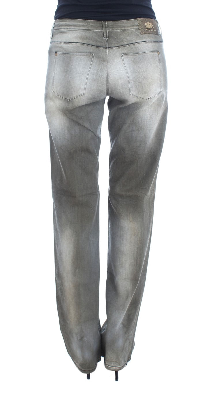 Ermanno Scervino Graue Boyfriend-Jeans aus Baumwollmischung in lockerer Passform
