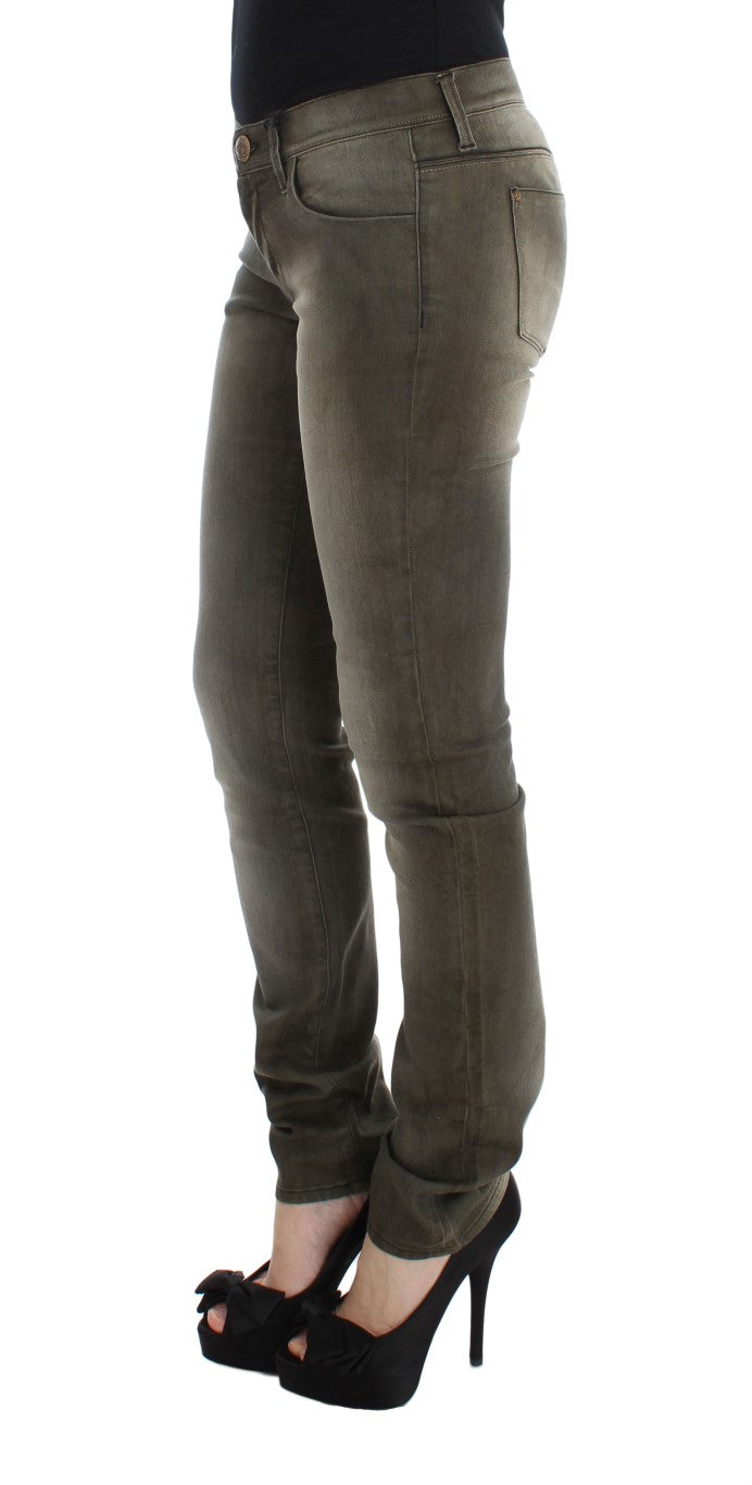 Ermanno Scervino Slim Fit Jeans mit grauer Waschung aus Baumwollmischung