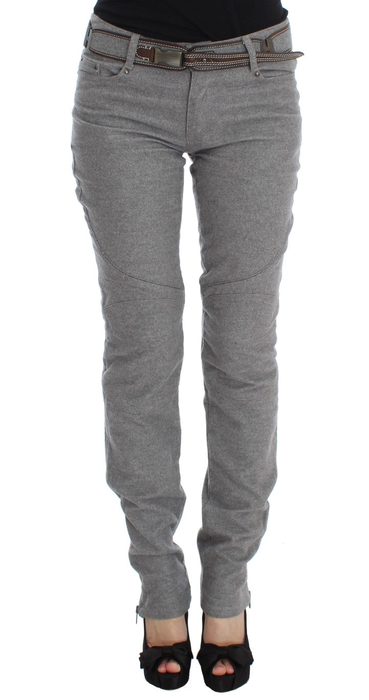 Ermanno Scervino Graue Baumwolle Slim Fit Lässige Bootcut-Hose