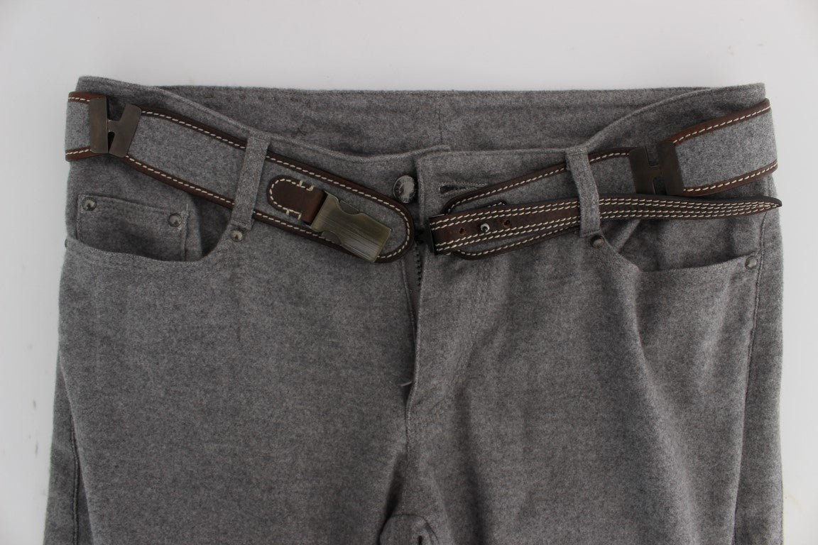 Ermanno Scervino Graue Baumwolle Slim Fit Lässige Bootcut-Hose