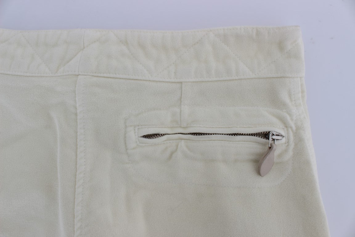 Ermanno Scervino Beigefarbene Capri-Cargo-Hose aus Baumwolle