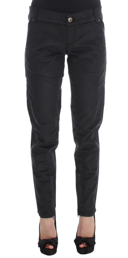 Ermanno Scervino Schwarze Baumwollmischung Regular Fit Hose