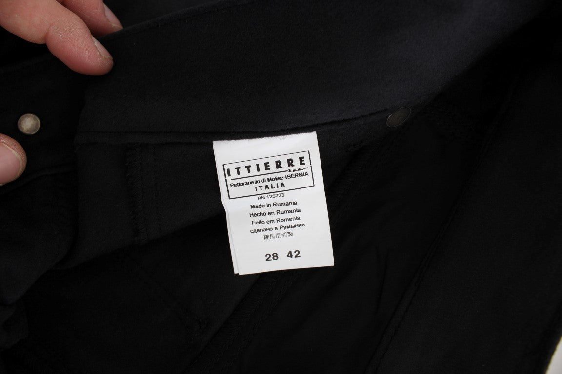 Ermanno Scervino Schwarze Baumwollmischung Regular Fit Hose