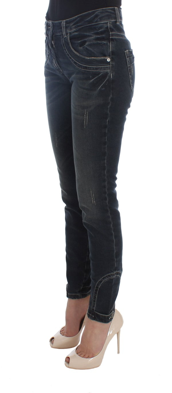 Ermanno Scervino Blaue Slim Fit Jeans aus Baumwollmischung