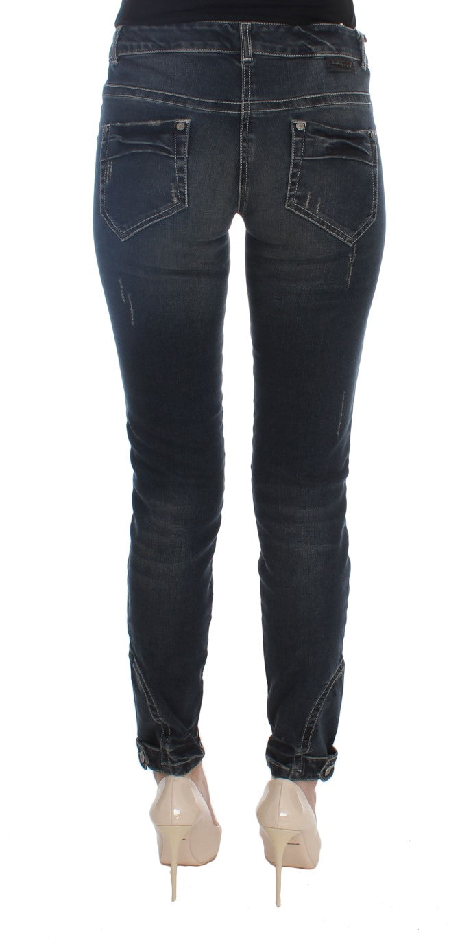 Ermanno Scervino Blaue Slim Fit Jeans aus Baumwollmischung