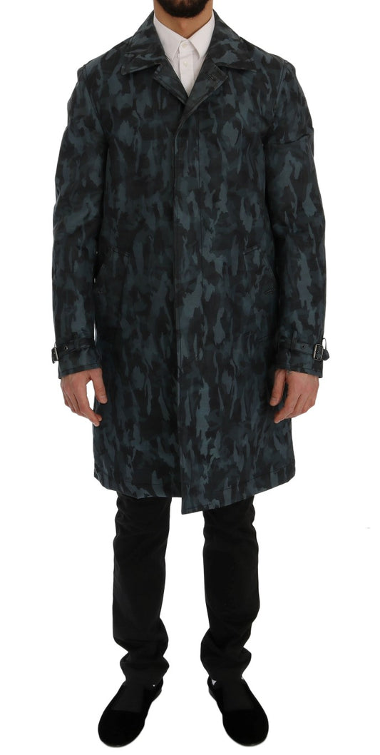 Dolce & Gabbana Blauer Tarnfarben-Graben Trench