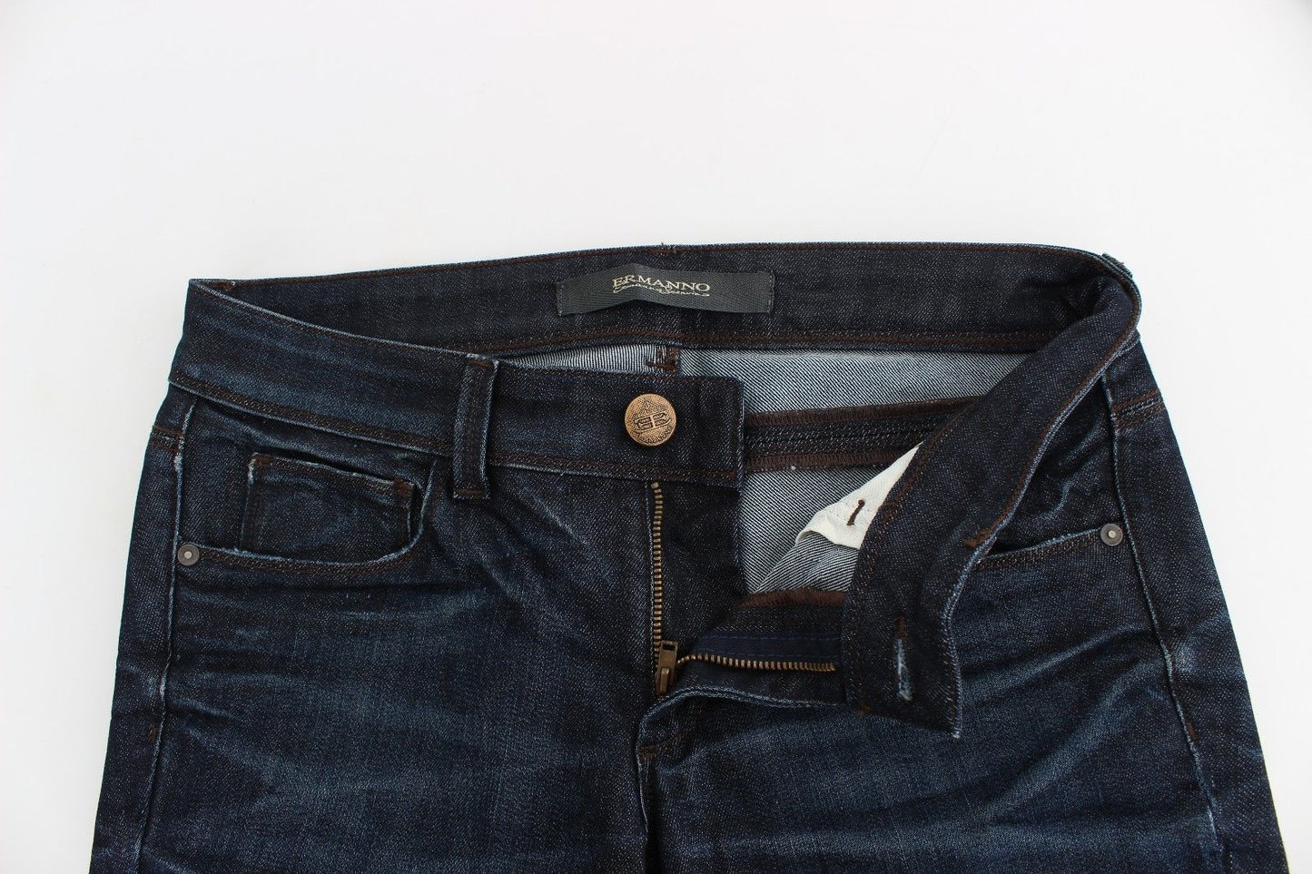 Ermanno Scervino Blaue Slim Jeans Denim-Hosen Skinny Leg Stretch