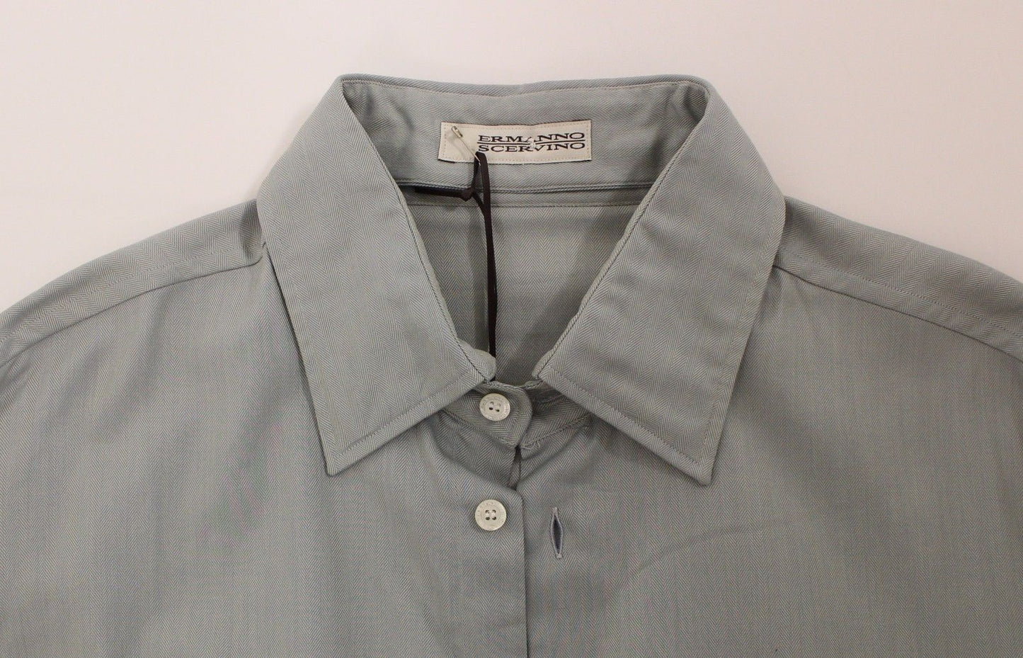 Ermanno Scervino Graues Langarmhemd aus Baumwolle Casual Top