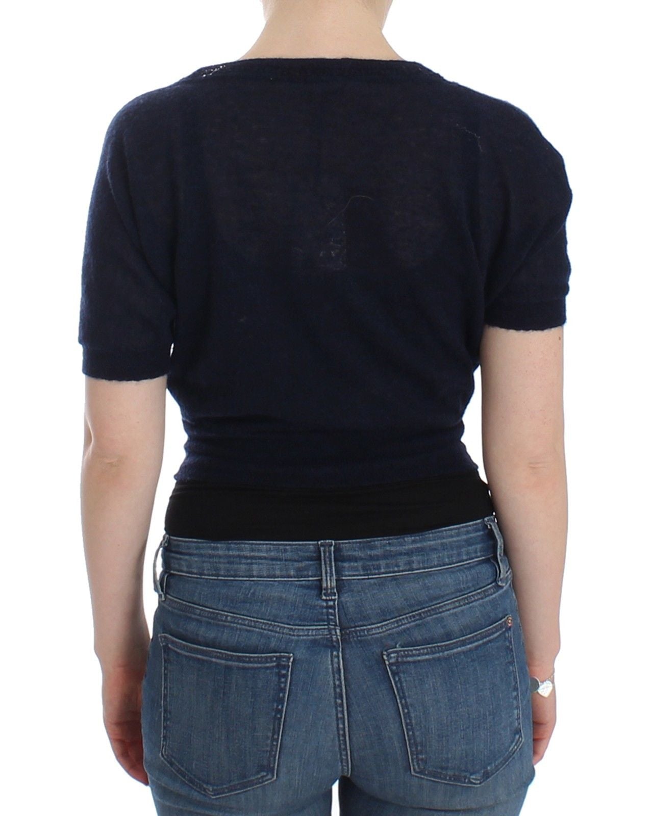 Ermanno Scervino Blauer Wollpullover Cardigan stricken