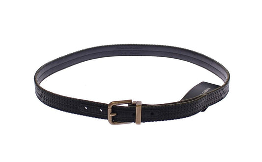 Dolce & Gabbana Blauer Logo-Gürtel aus Leder