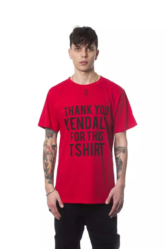 Nicolo Tonetto Rotes Herren-T-Shirt aus Baumwolle