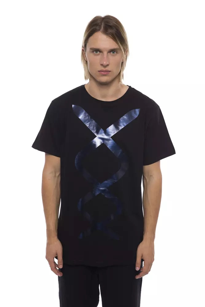 Nicolo Tonetto Schwarzes Baumwoll-T-Shirt für Herren