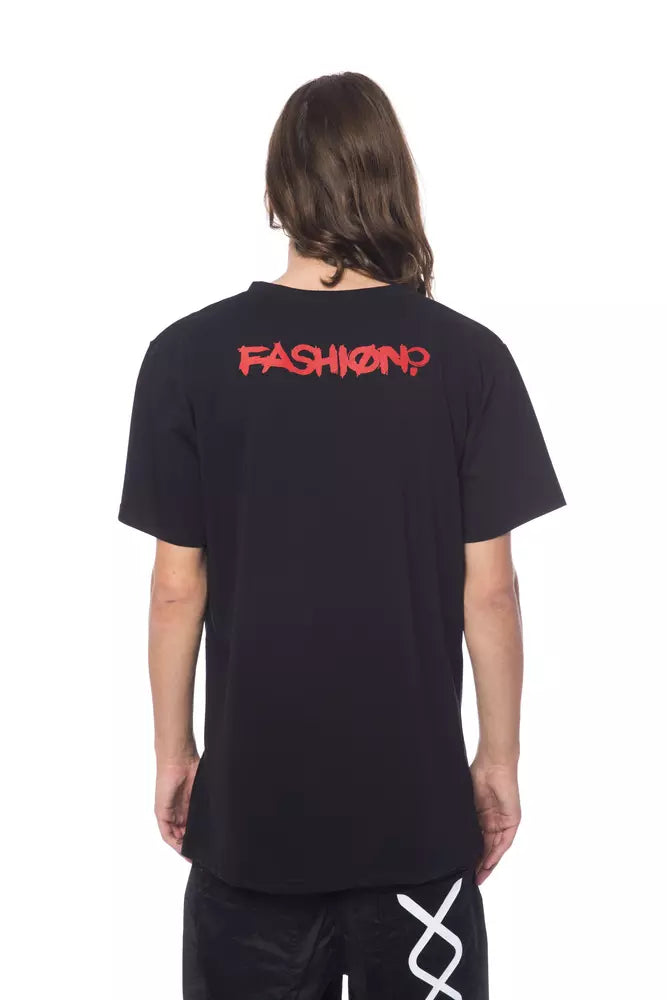 Nicolo Tonetto Schwarzes Baumwoll-T-Shirt für Herren