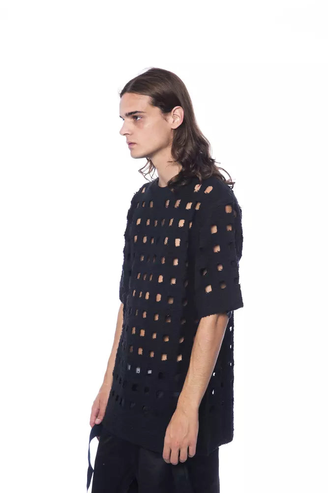Nicolo Tonetto Schwarzes Baumwoll-T-Shirt für Herren