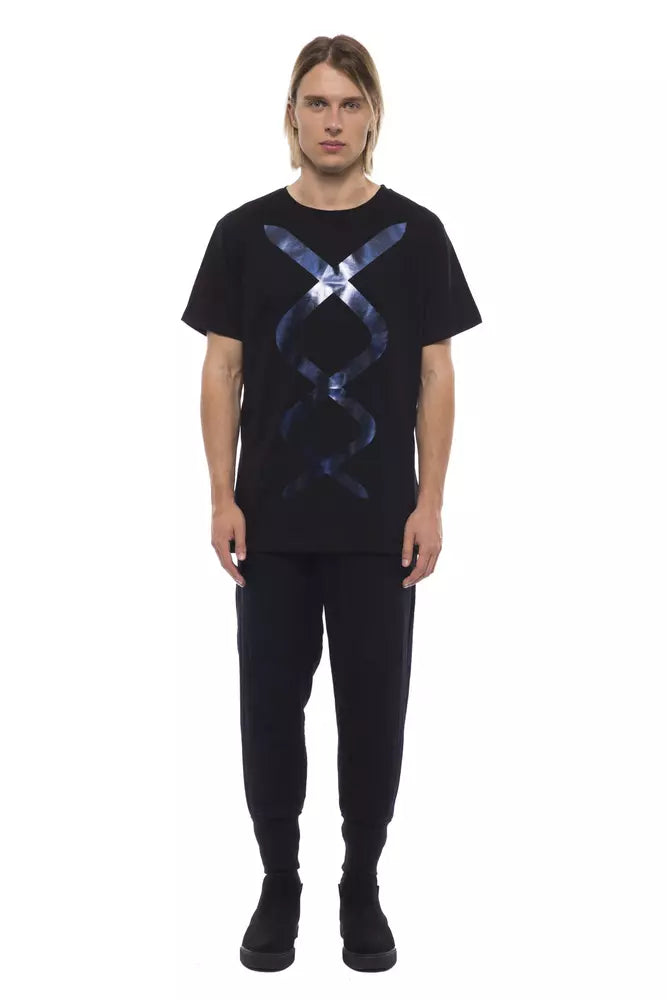 Nicolo Tonetto Schwarzes Baumwoll-T-Shirt für Herren