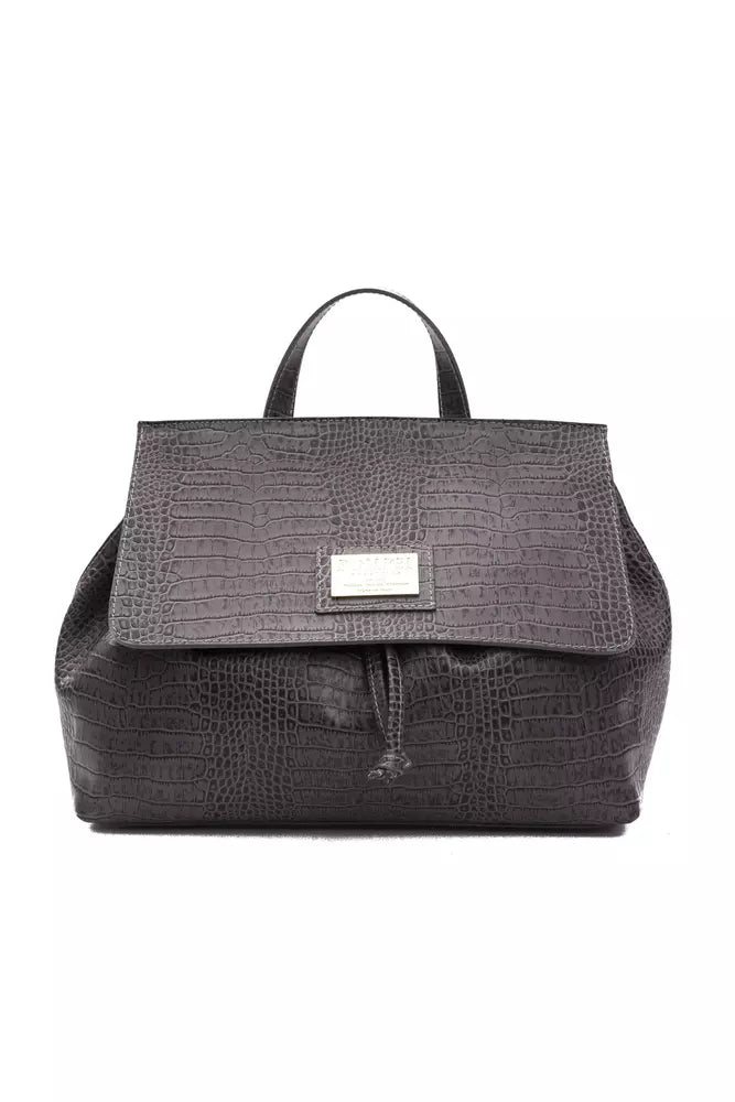 Pompei Donatella Graue Leder-Umhängetasche für Damen
