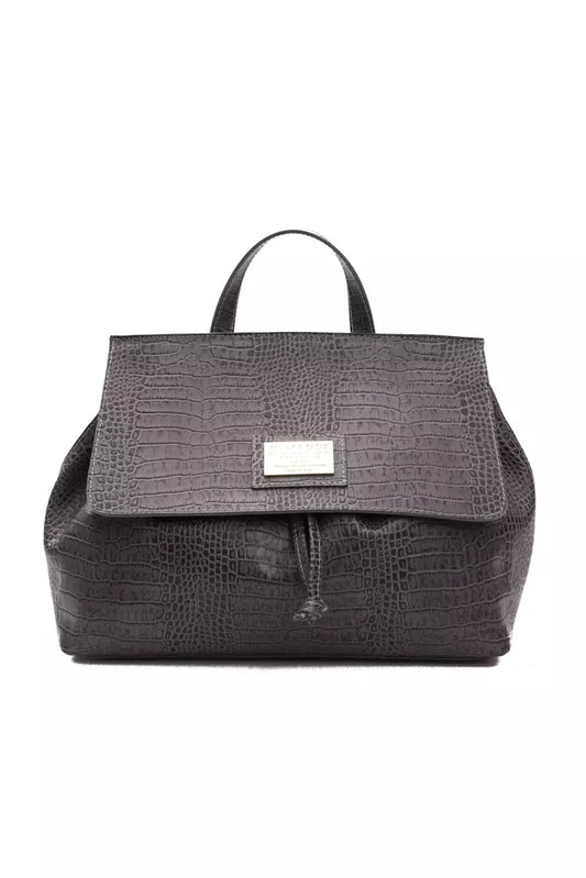Pompei Donatella Graue Leder-Umhängetasche für Damen