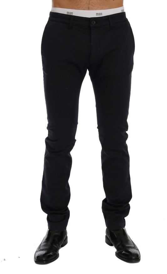 GF Ferre Blaue Baumwoll-Stretch-Chino-Hose