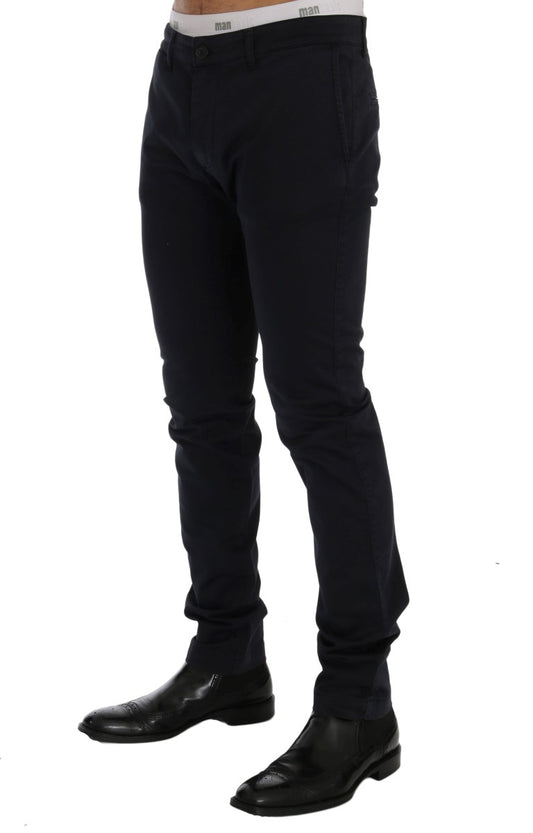 GF Ferre Blaue Baumwoll-Stretch-Chino-Hose