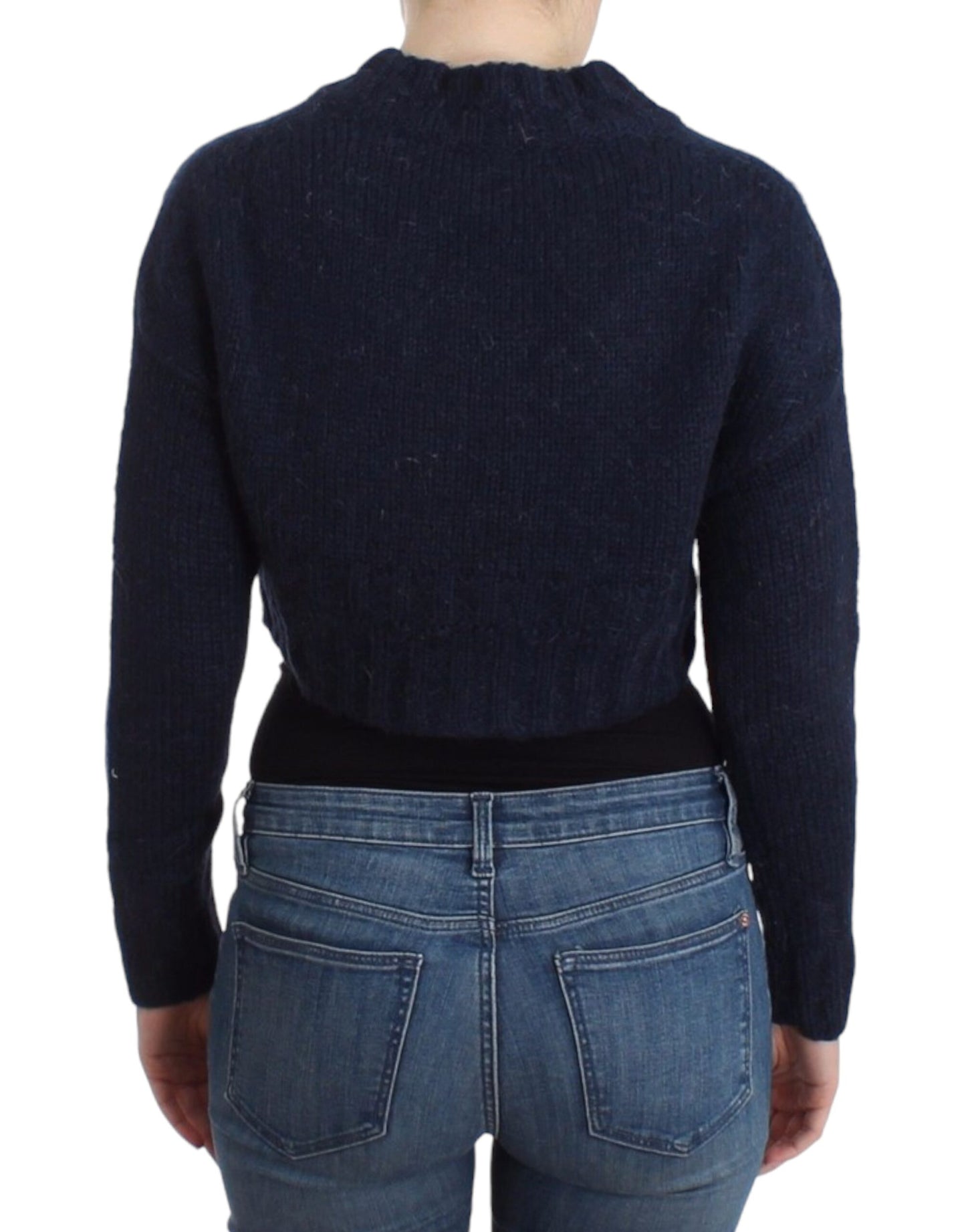 John Galliano Blaue Kurzstrickjacke