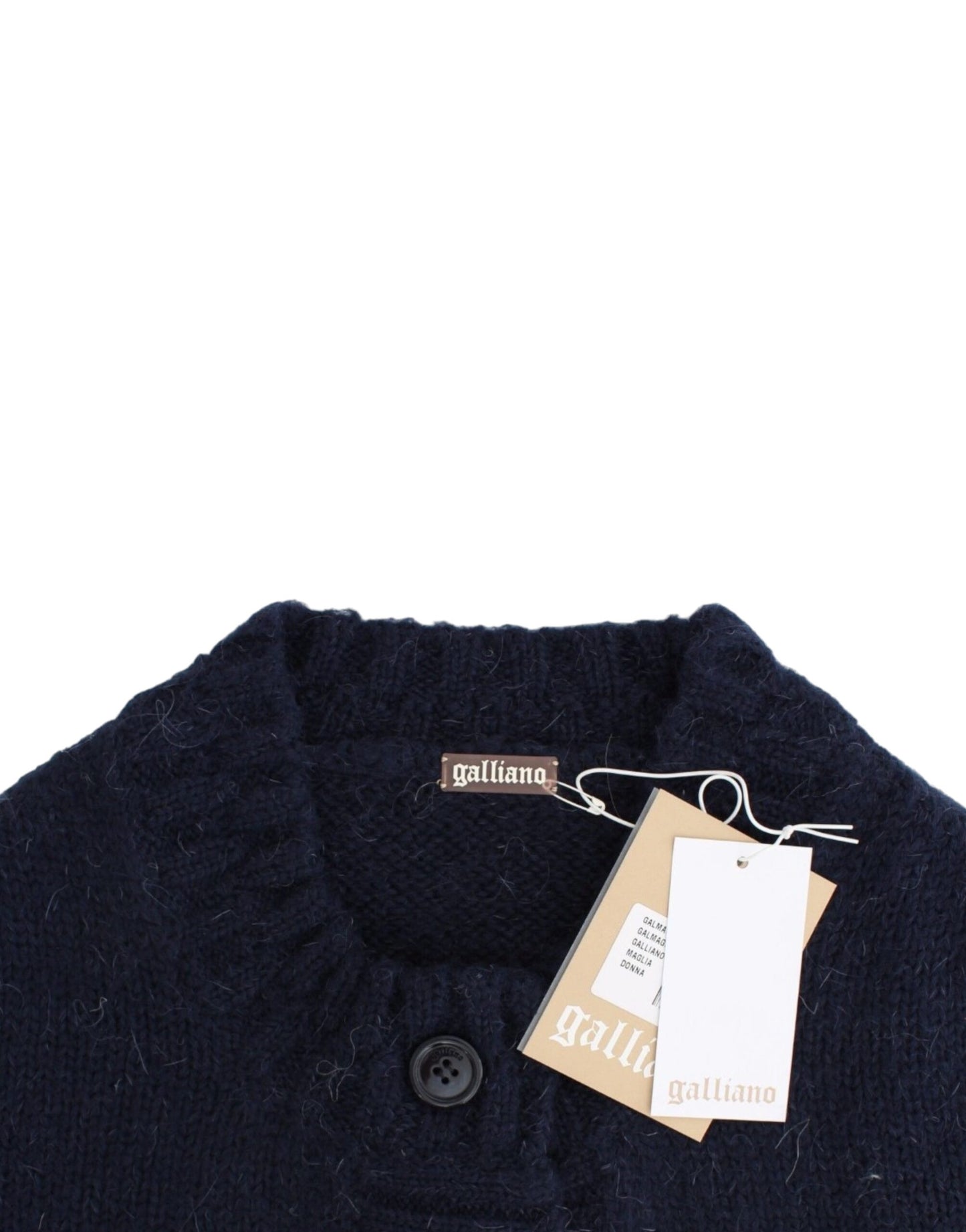John Galliano Blaue Kurzstrickjacke