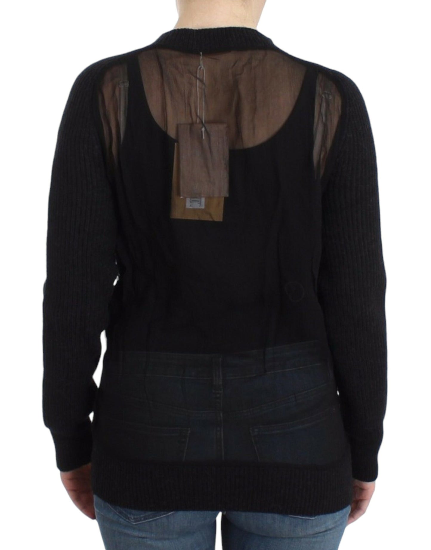 John Galliano Schwarze Wollstrickjacke