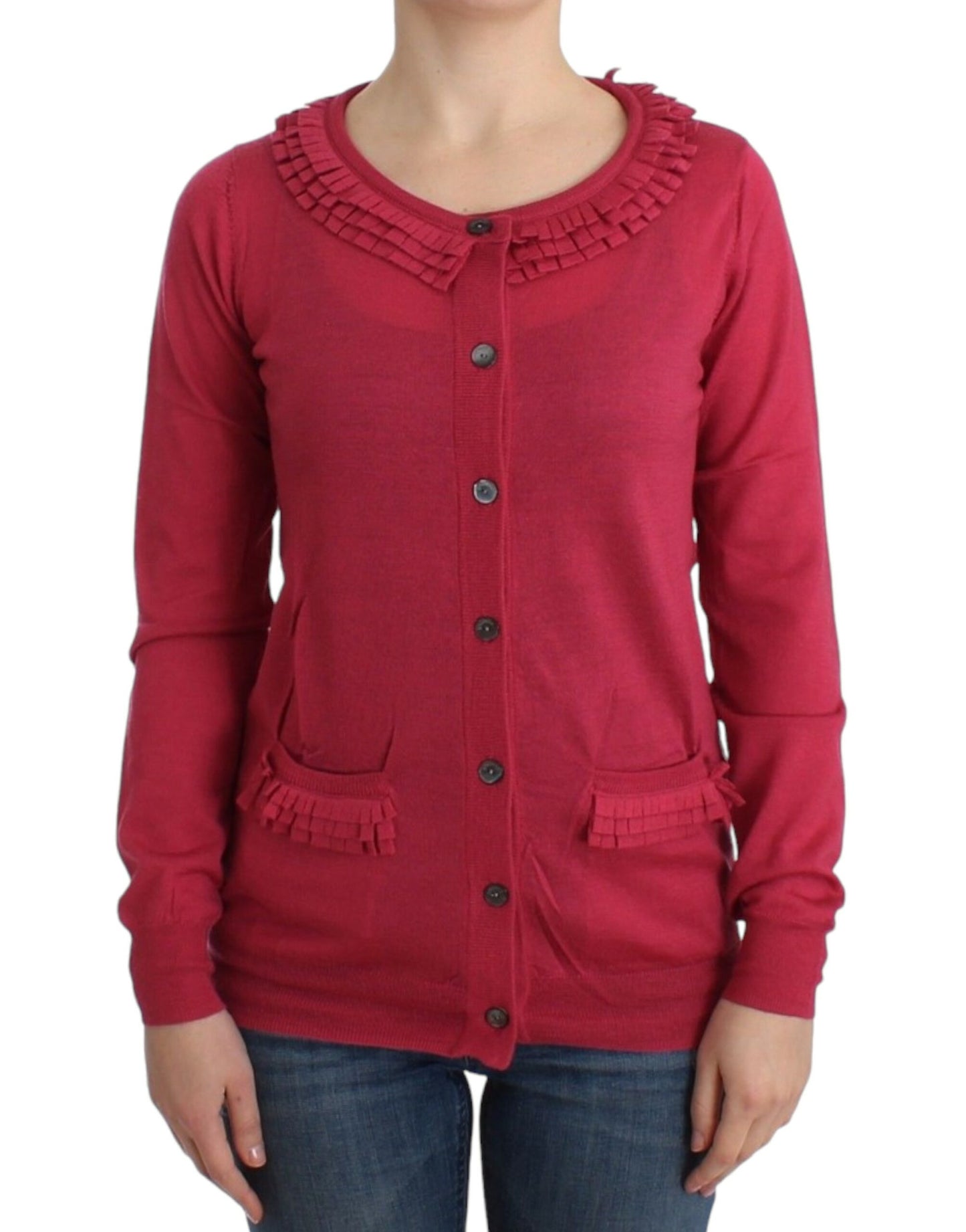 John Galliano Rosa Wollstrickjacke