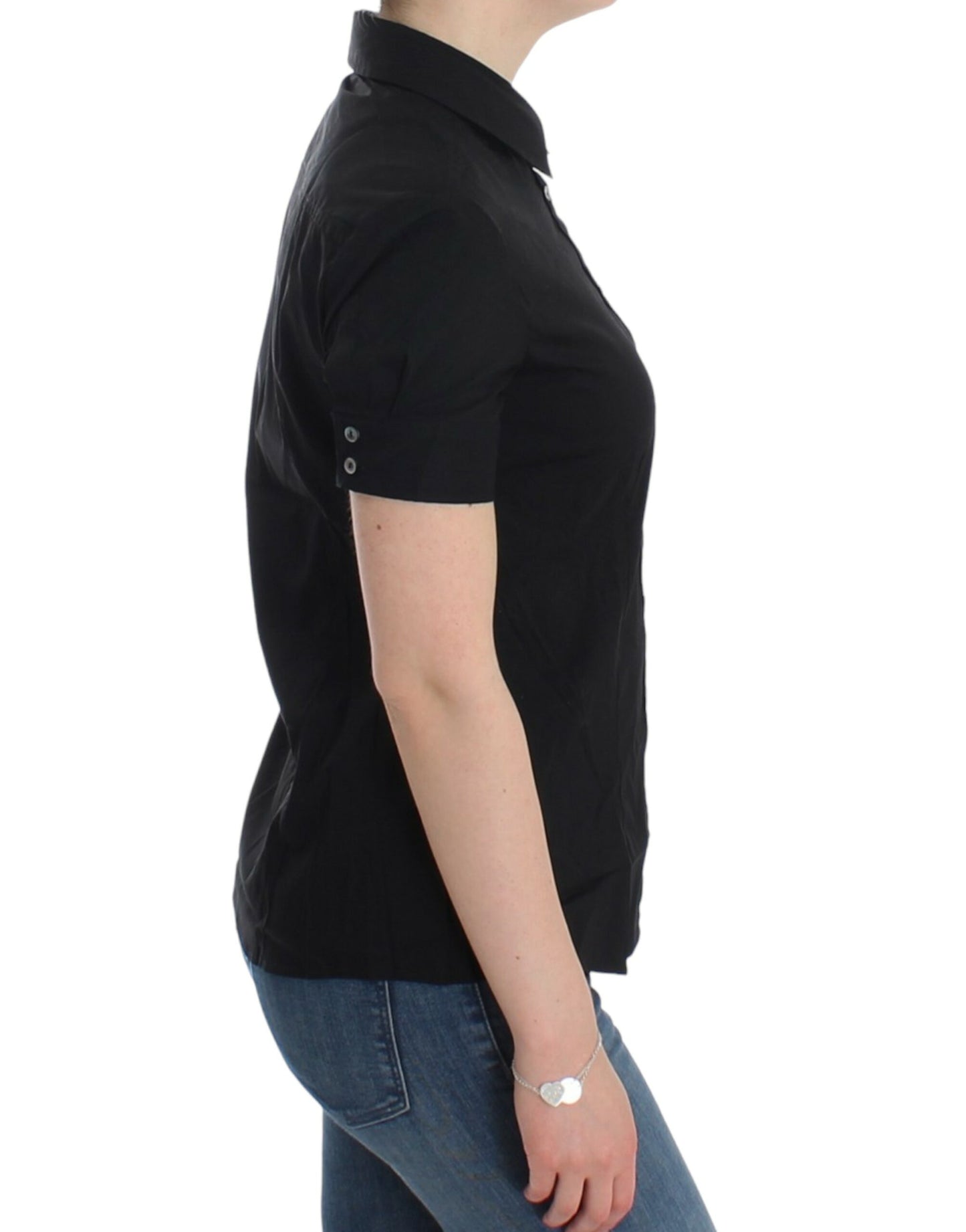 John Galliano Schwarzes Baumwollshirt-Top