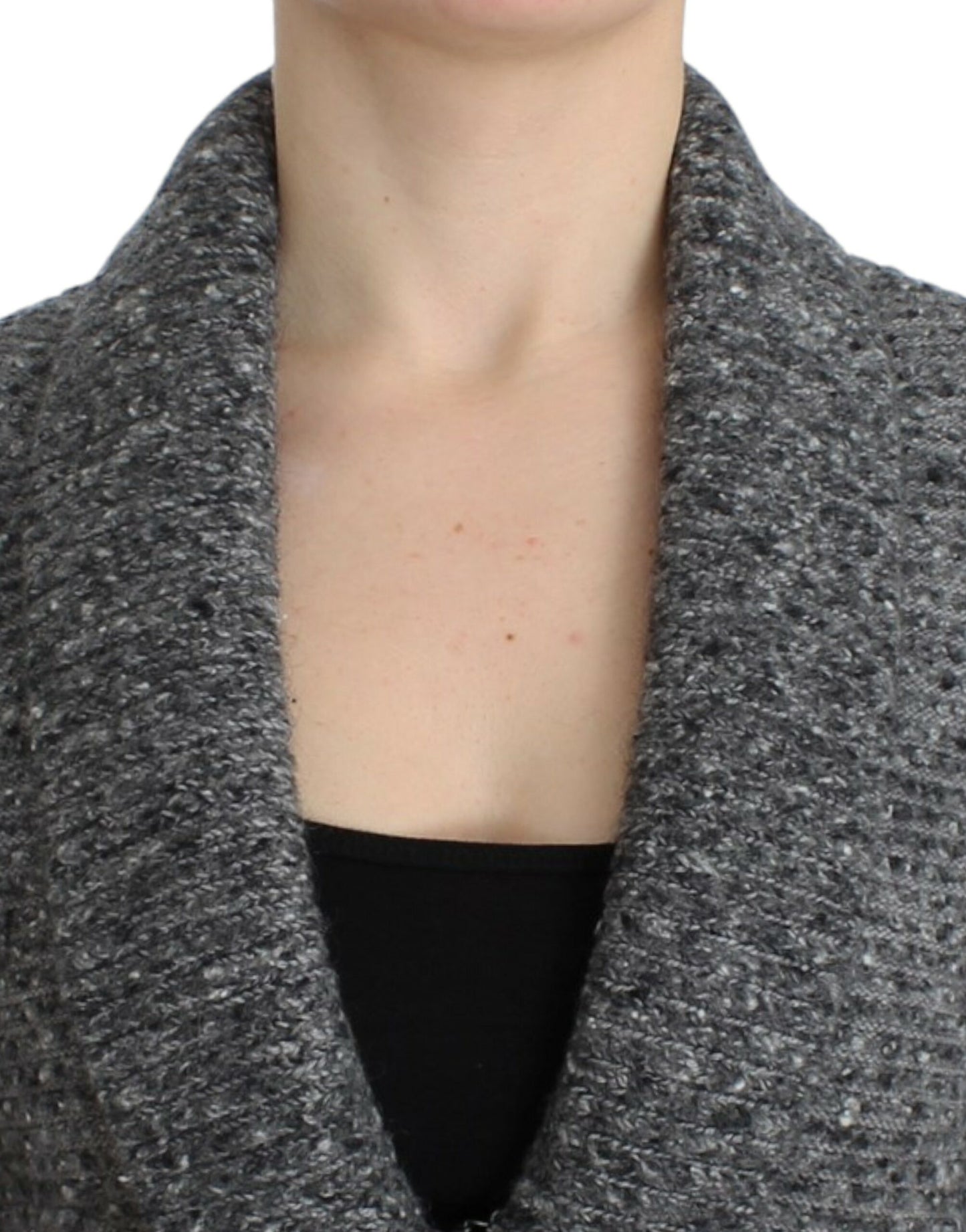 Cavalli Graue Wollstrickjacke
