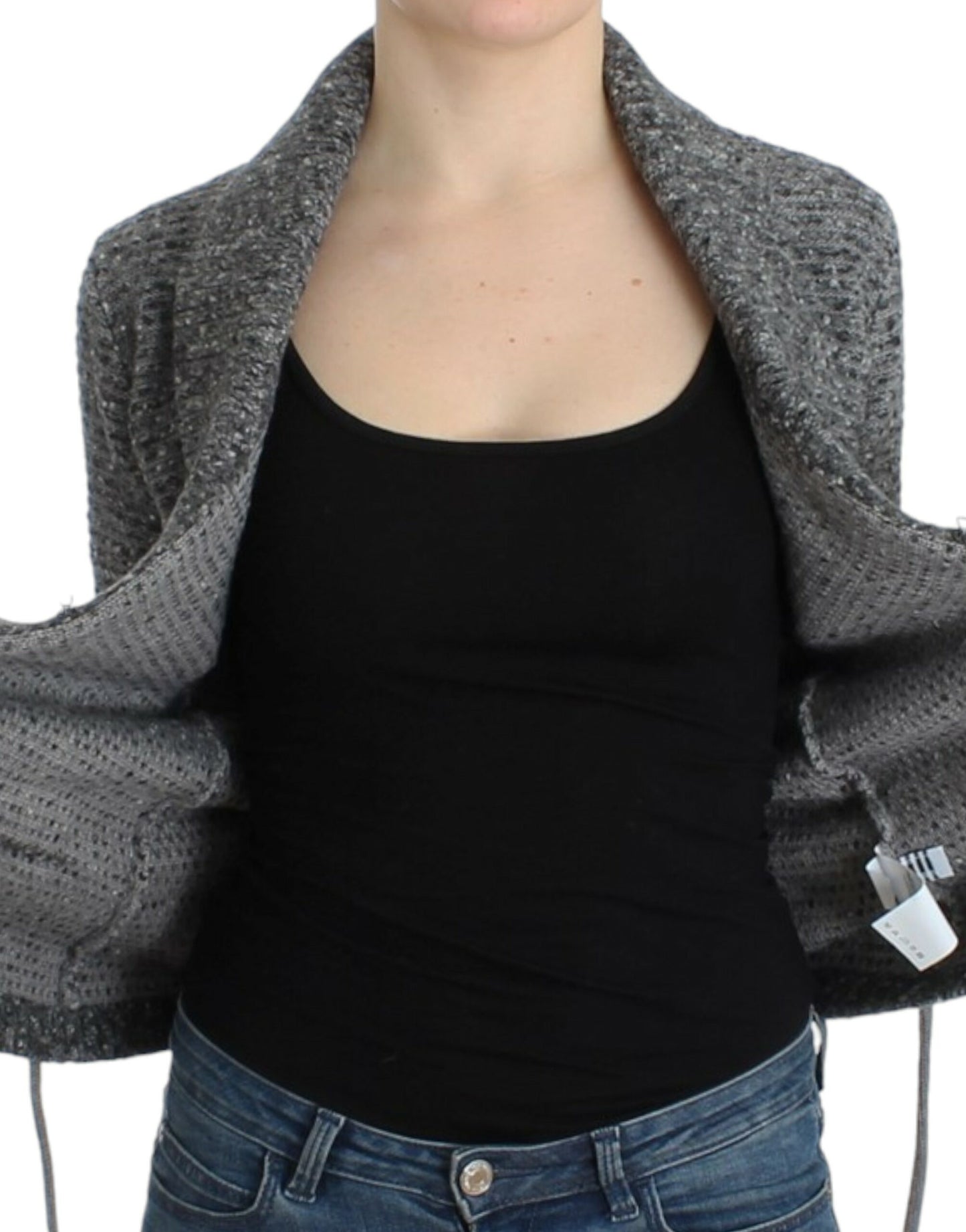 Cavalli Graue Wollstrickjacke