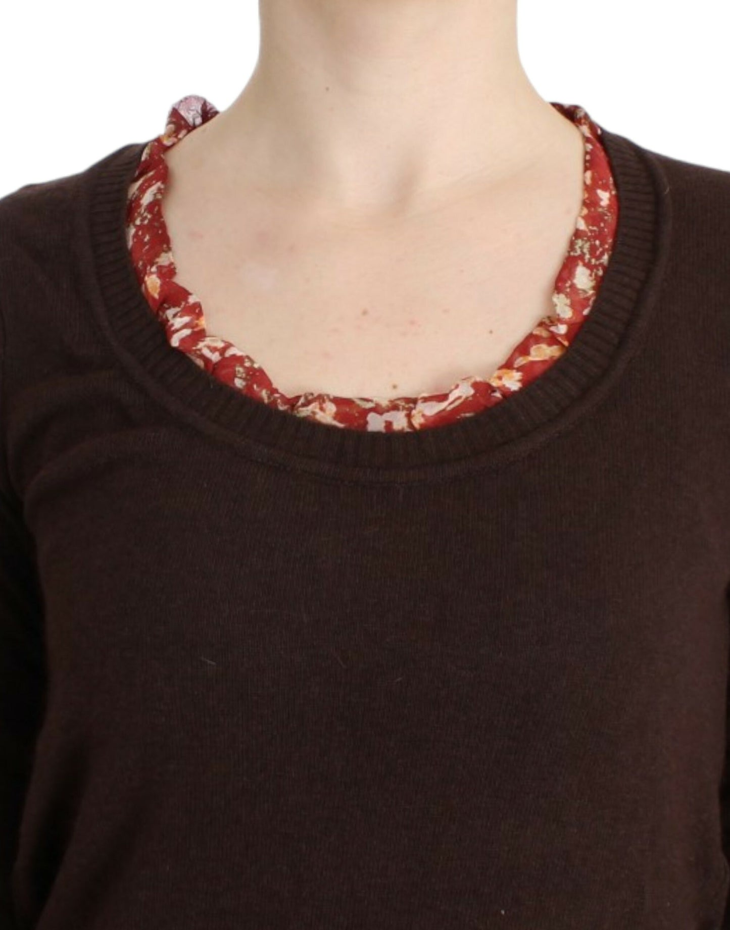 Cavalli Brauner Pullover mit Rundhalsausschnitt