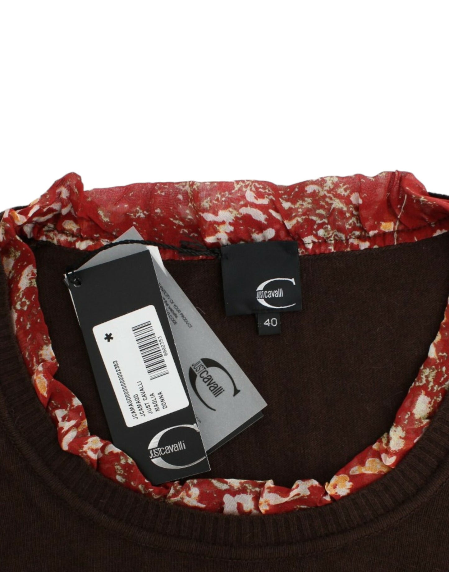 Cavalli Brauner Pullover mit Rundhalsausschnitt