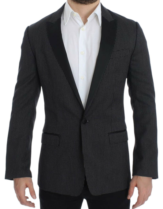 Dolce & Gabbana Schwarzer schmaler MARTINI Blazer aus Wolle