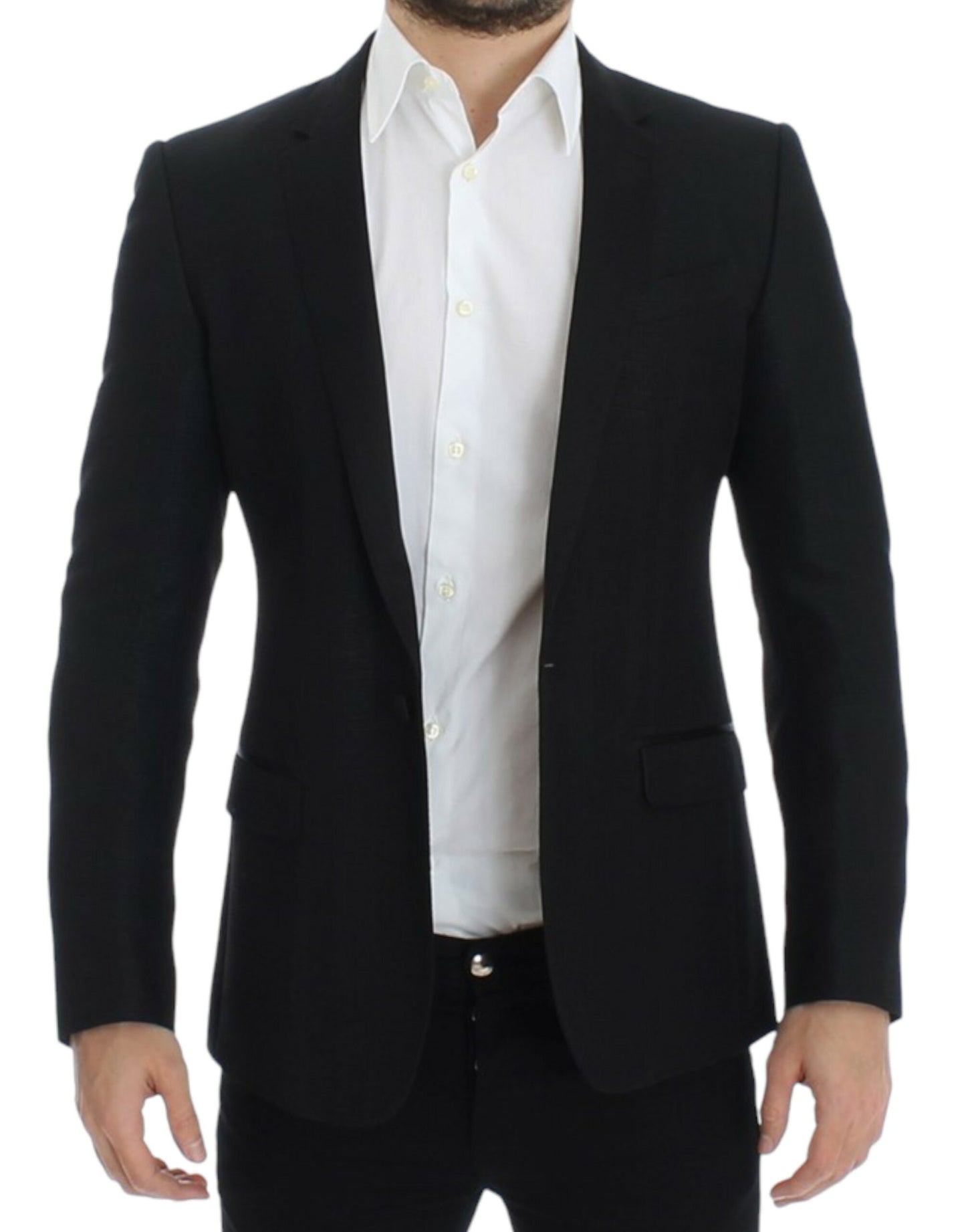 Dolce & Gabbana Schmaler schwarzer Wollblazer von MARTINI