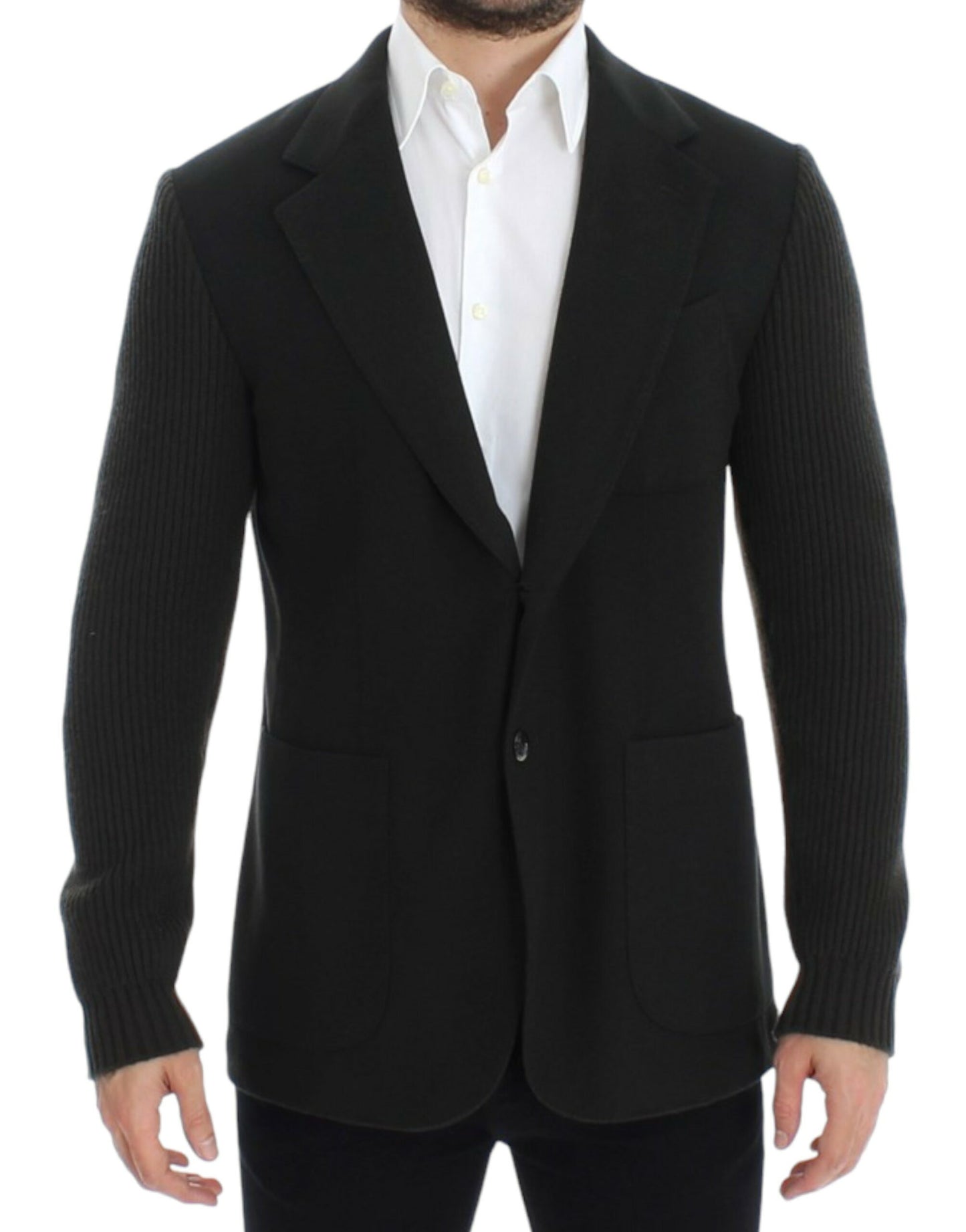 Dolce & Gabbana Grüner Kaschmir-Blazer mit zwei Knöpfen