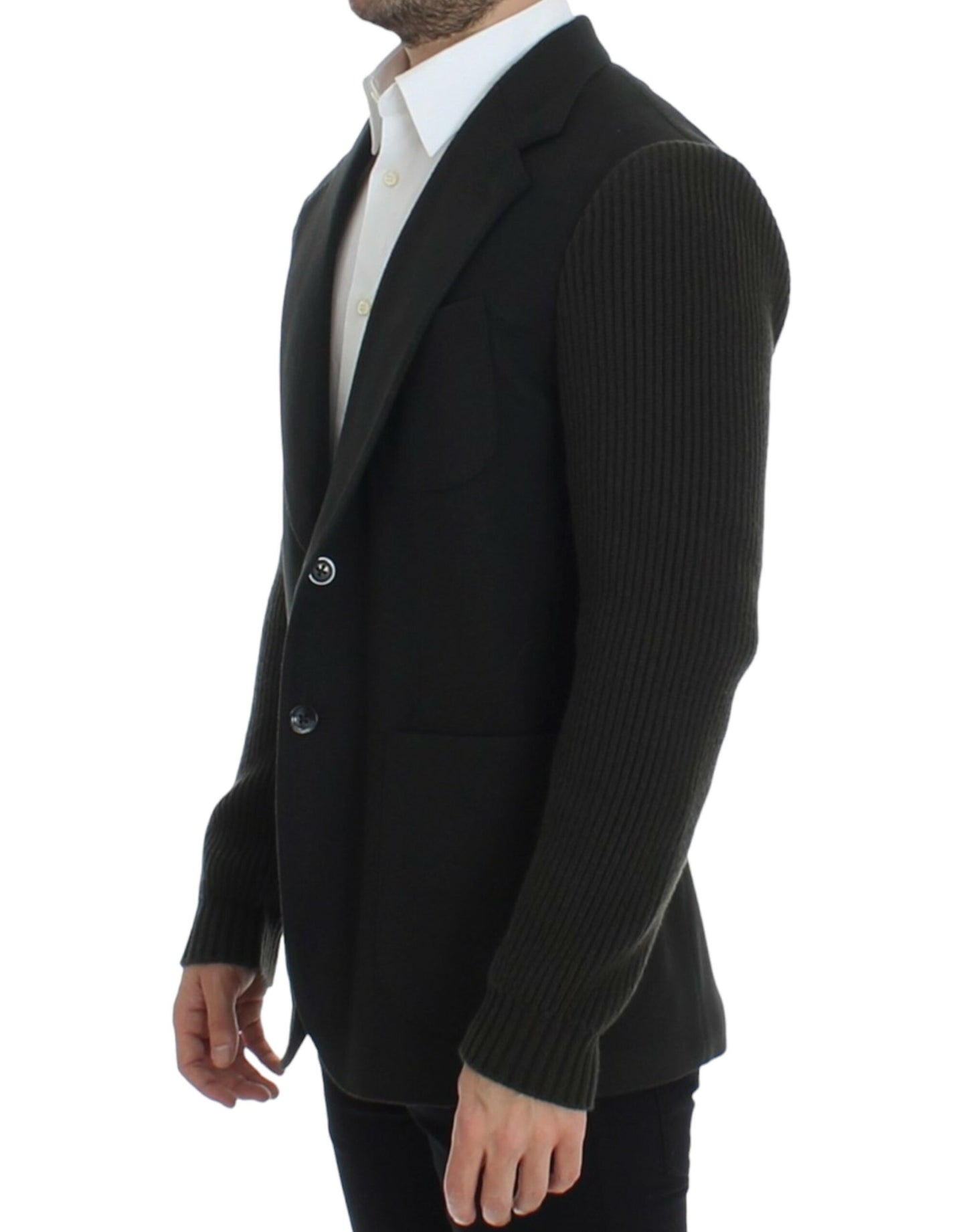 Dolce & Gabbana Grüner Kaschmir-Blazer mit zwei Knöpfen