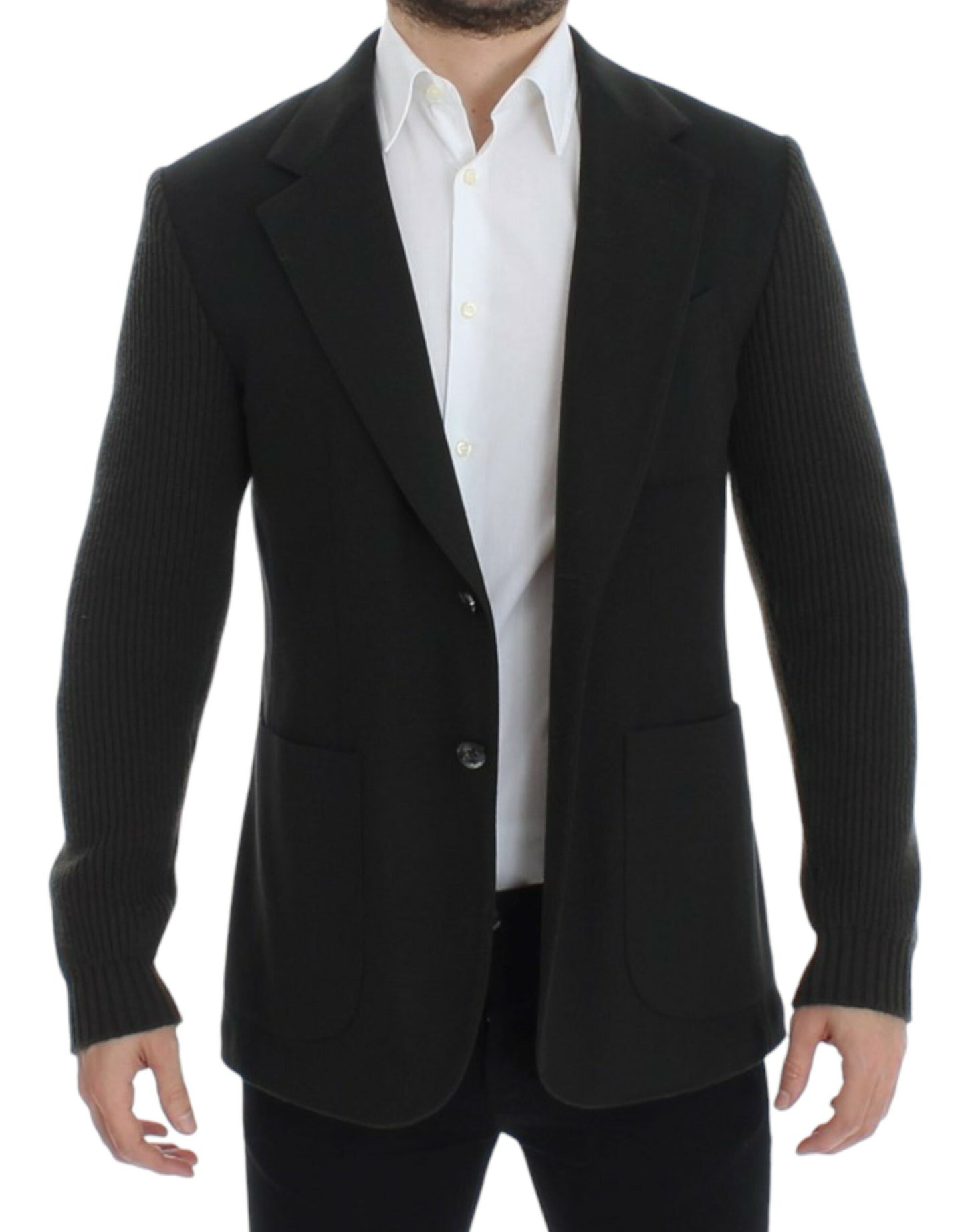 Dolce & Gabbana Grüner Kaschmir-Blazer mit zwei Knöpfen