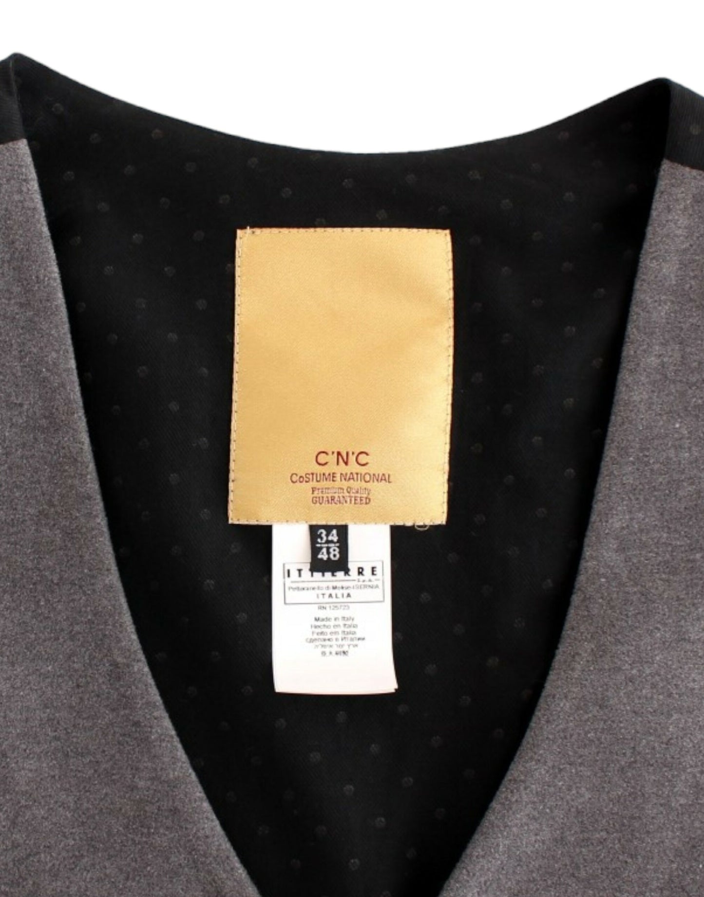 Costume National Graue Freizeitweste aus Baumwollmischung